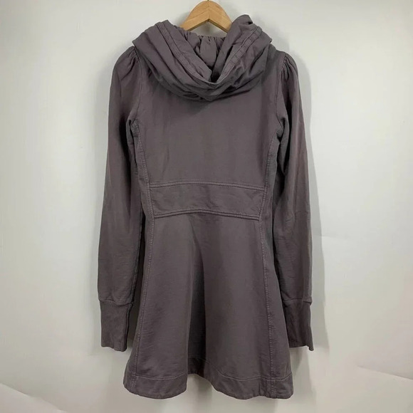 Prairie Underground Womens Long Cloak Distressed Full Zip Hoodie in Tunnel SZ XS - Picture 2 of 14